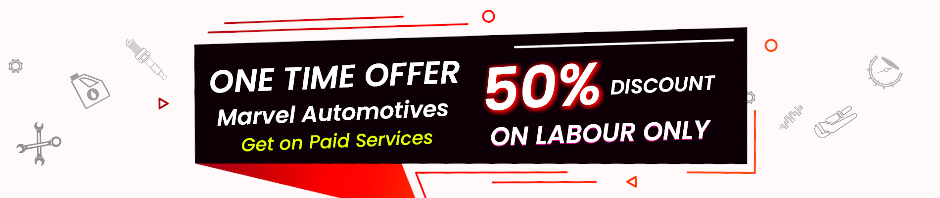 coupon booklet offering 50 % on labour services